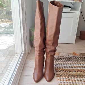 FRAME x Tamara Mellon Leather Brown  Knee High Boots Size 39